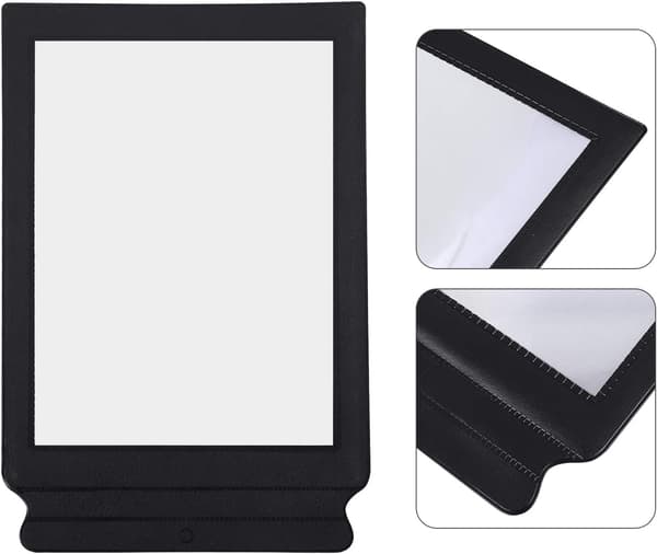 3X forstørrelsesverktøy Bærbar Ergonomisk PVC forstørrelseslinse Svart for eldre leseassistent