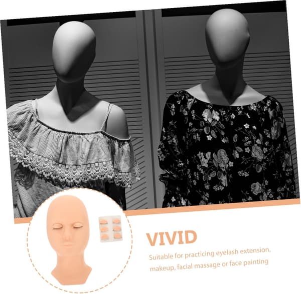 Silikone øjenvippe mannequin hoved øjenvippe extensions model realistiske øjne til vippetræning display