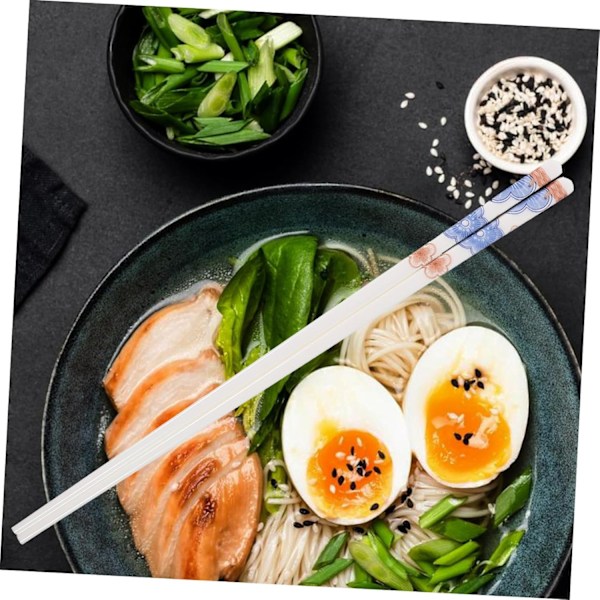 Japansk Spisepinner Sett 4 Par Hvite Keramiske Spisepinner for Husholdning Restaurant Reise