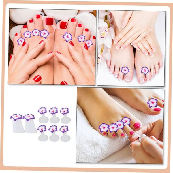 8 stk. silikone manicure-separator tåspreder til pedicureværktøj tådelere til neglelakseparator