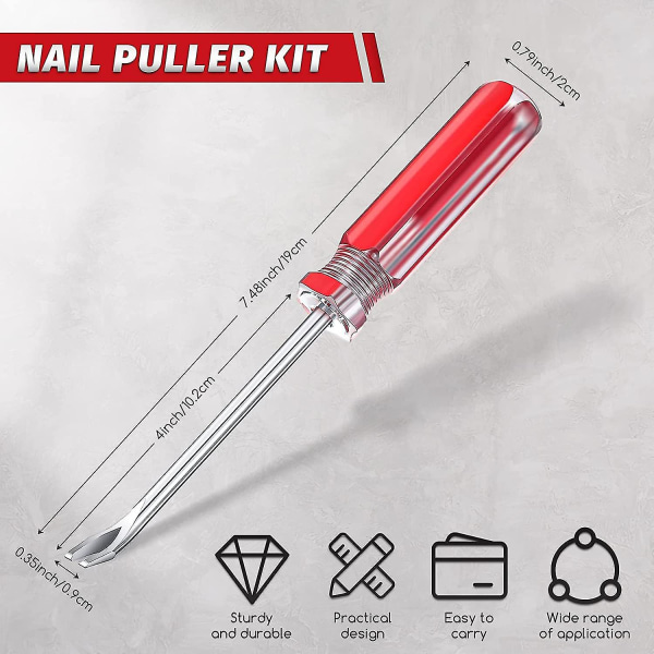 Nail puller Kit 3 Mm U Tip Tack Lifter Nitte Lifter Negle Staple Nitte Tack Skruetrækker Trækker Hæftefjerner Skruetrækkerværktøj (rød) (1 stk)