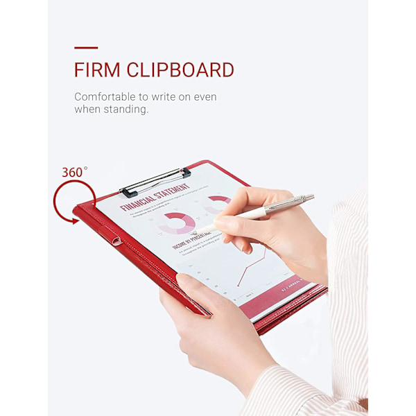 A4-mapp med klämma, portfölj för konferens, konstläder, vikbar
