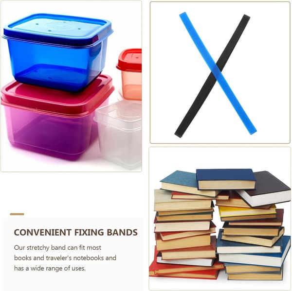 8 stk. fleksible silikonebånd 13 cm elastiske multifunktionelle bento-boks- og bogbindingsremme