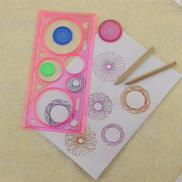2 kpl/setti Spirograph Geometrinen Viivoitin Oppimisen Piirtotyökalu