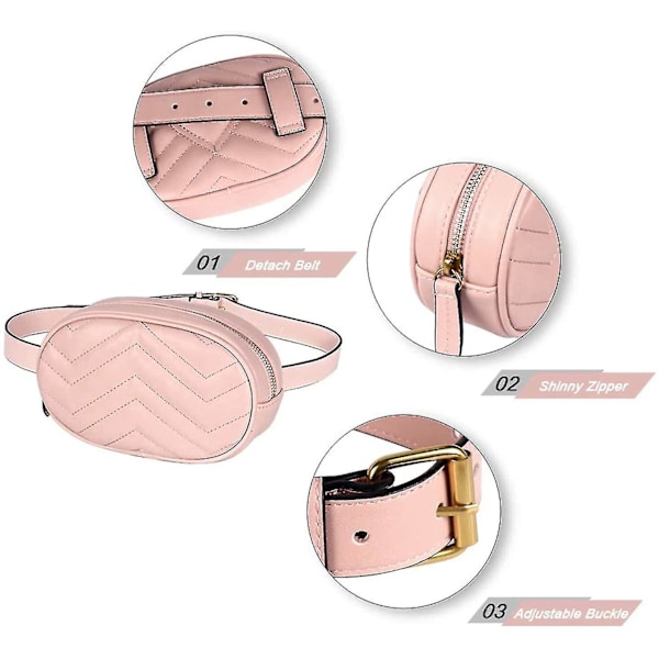 Midjeväska Vattentät PU-Läder Bältesväska Crossbody Bumbag För Fest