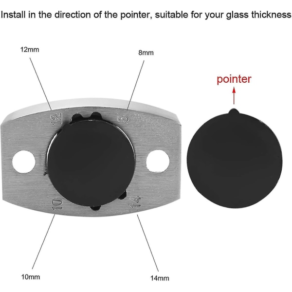 Bundguide, Skydende Til Gulvmontering I 304 Rustfrit Stål Til At Holde Glasdøren Justeret (8-14mm Glas)