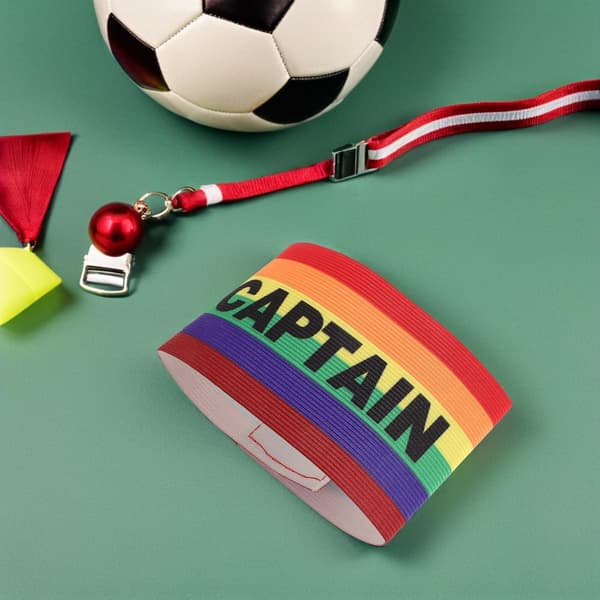 2 stk. voksne fotballkapteinsbind Elastisk justerbart bredt fotballederskapsbind Regnbue