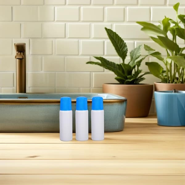 10 st 50 ml plastflaskor med vätskeapplikator med blå korkar svampspets reagensflaskor