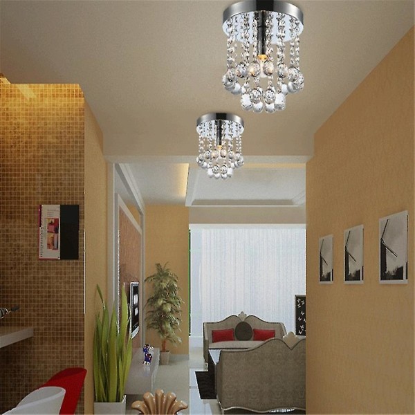 Crystal Droplets Silver Ceiling Pendant Light Chandelier