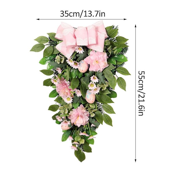 Pääsiäispupun kevätkranssi 60cm Rattan Ulkokoriste