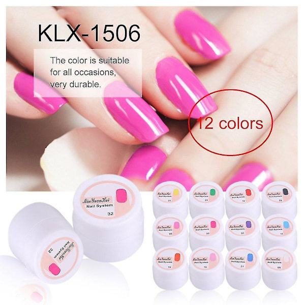 5ml 12 Farver Negle Skønhed Kunst UV Gel Charmerende Polish Gel