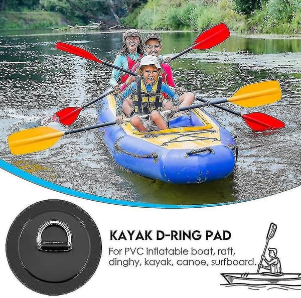 Runda D-ringar med snöre, spänne, sjömansförvaring, elastisk ögla, 4-pack, svart