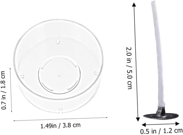 DIY runde plastikklysbokser med 20 telysholdere og 50 forhåndsmonterte veker