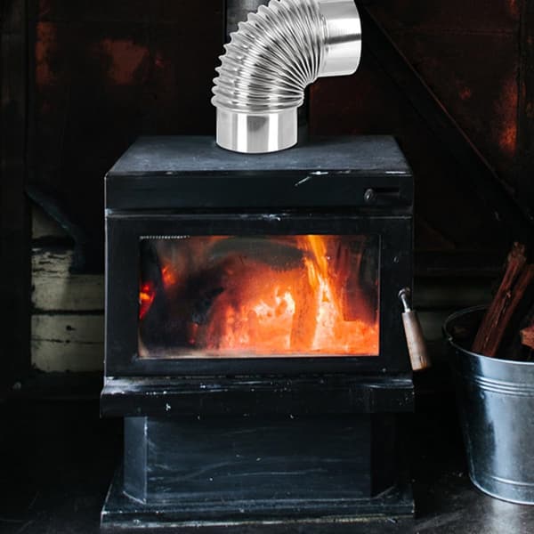 Ventilationsrör i rostfritt stål, bärbart, lätt, silverfärgat skorstensavgasrör för hemvärme
