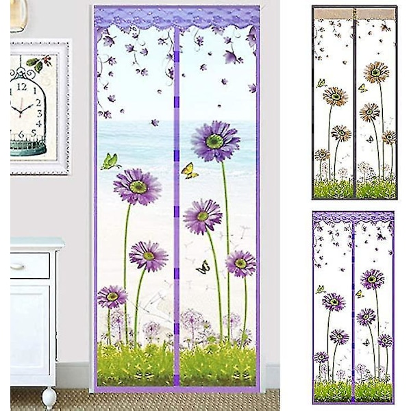 Blommig Fjärilsdesign Sommar Dörrnätgardin 90x210cm