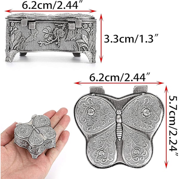 Metallisk Smyckeskrin Fjärilsform Antik Smyckesförvaring Liten Acsergery Present