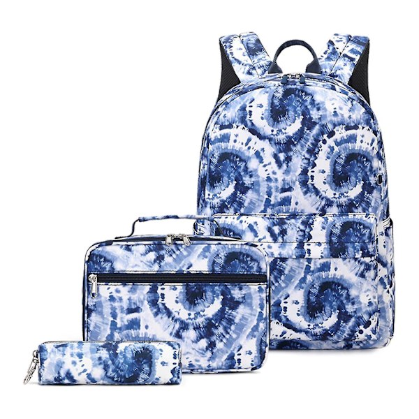 Resväska Ryggsäck Skolryggsäckar Isolerad Lunchpåse Mode Casual 3-pack Student Picknick Rosa Pennfodral För Flickor blue