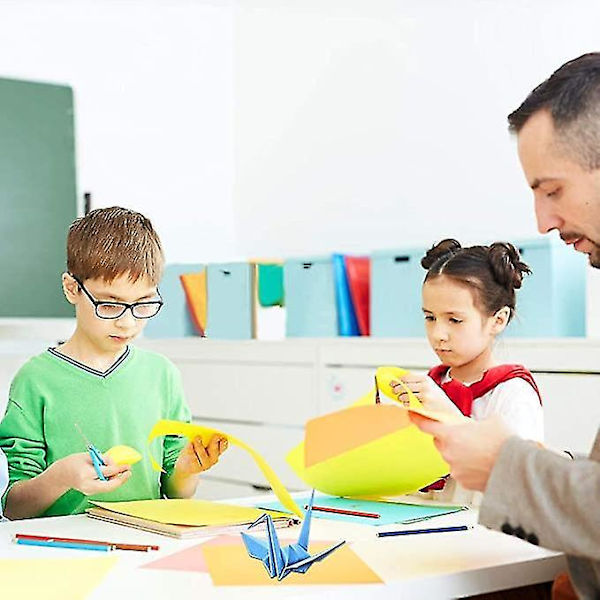 Paket med 100 Färgade A4-papper för Origami, Grupparbete