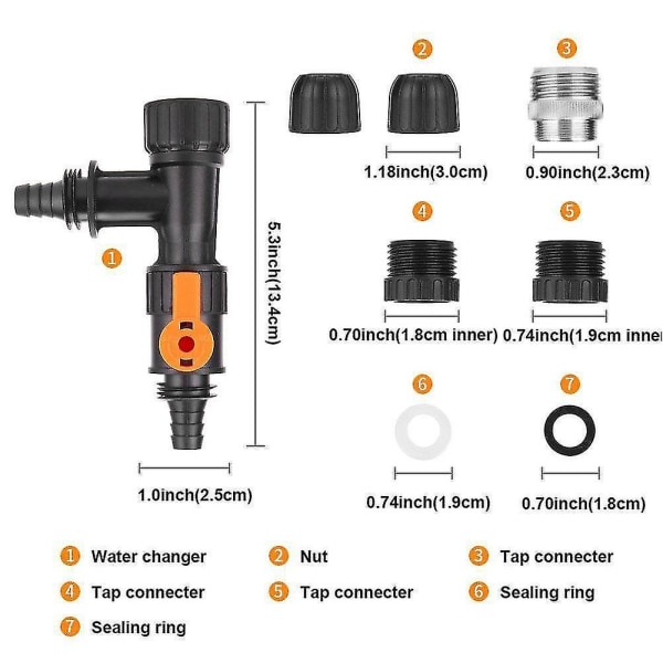 Automatisk Akvarium Vandskifter Kit Hane Adapter Pumpe Rengøringsmiddel
