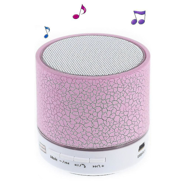 Crack Pattern A9 Stereokaiutin Langaton Bluetooth Handsfree-kaiutin LED-valoilla, Tukee TF-korttia - Pinkki