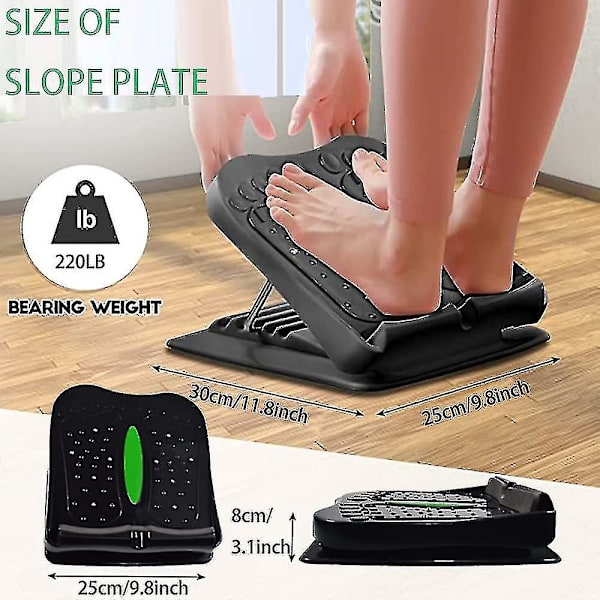 Bärbar Snedbräda 5 Nivåer Justerbar Halksäker Ankelsträckning Lutningsbräda Vadensträckare Balanserings Fitness Pedal Kil Sträckning För Smärta Black