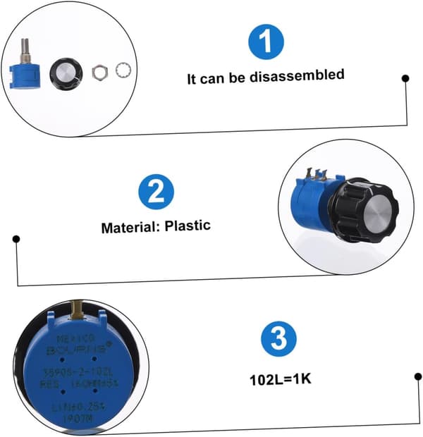 2 sæt roterende potentiometer plastknap trimmer modstand til inverterregulering