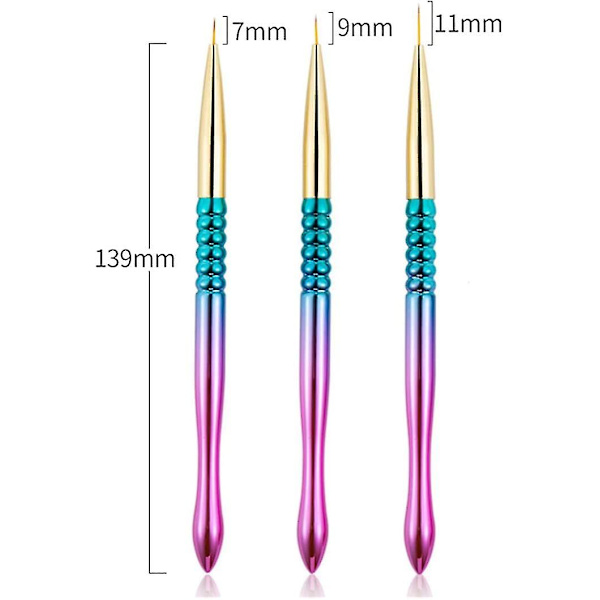 Nagelkonstborstar Gradient Färg Målningsborste Set
