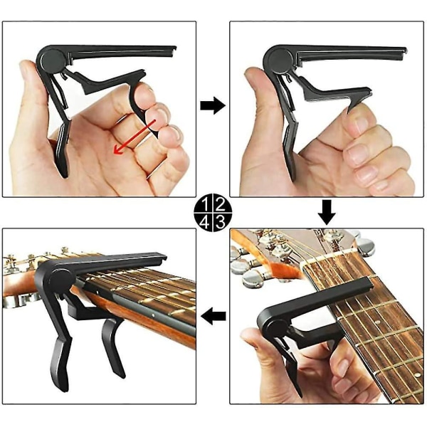 3-pack Capo för Akustisk Gitarr, Elektrisk Gitarr