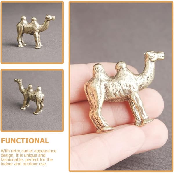 Gyllen messing kamelpynt Messing kamelformet figur Retro stil Plassbesparende
