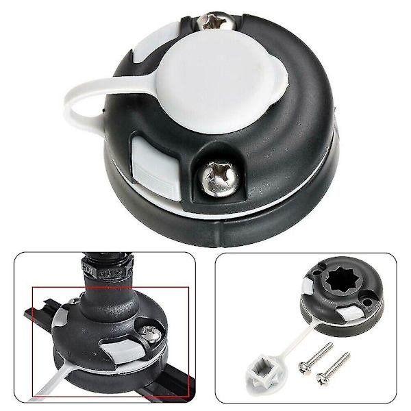 Kajak Flagstang Base Rail Mount Udskiftning Til Marine Yacht Fiskeri Båd Kano. (sort+hvid) 1 stk)