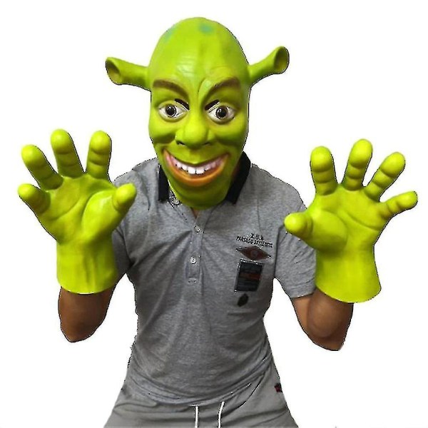 Latex maske eller hansker for Shrek Cosplay, Halloween Cosplay Cosplay Mask Mask