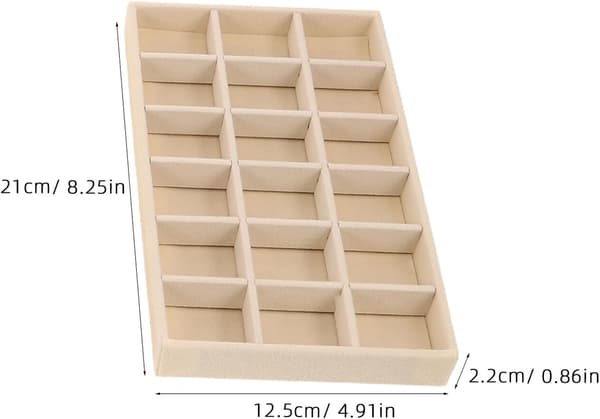 4 st stapelbara smyckesbrickor Ringar Displaybricka Smyckesorganisatör Beige PU-material Flerfacksdesign