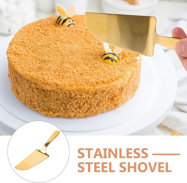 Tannet Pizzakakespade i Rustfritt Stål 11.8x3.9x0.8tommer Stilig Solid Gjenbrukbart Bakeverktøy