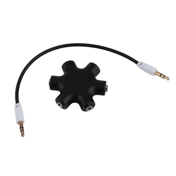 6-vejs 3,5 mm audio hovedtelefonsplitter hjælpekabel