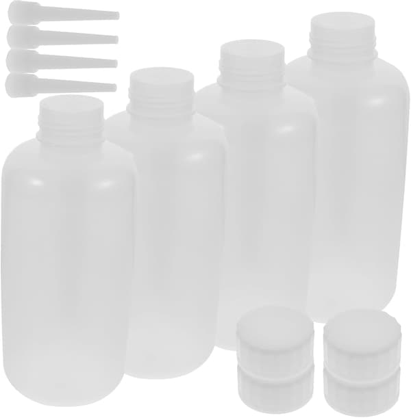 500 ml plastvaskeflaskesett med 4 påfyllbare sikkerhetsklemme flasker