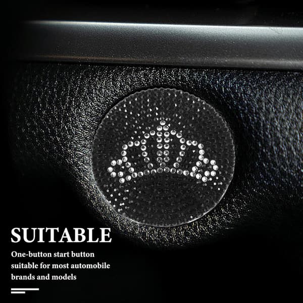 Biltenningsknappdeksel Glitrende Rhinestone Push Start-knappdeksel Bling Interiørdekor for kvinner og menn