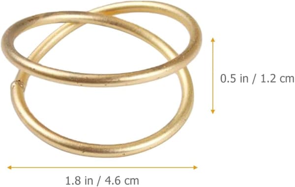 12 stk. Dobbeltring Servietring Guld Stofservietter Guld Servietring Servietholdere