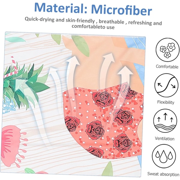 Tryckt Strandhandduk Strandhandduk för Kvinnor Mikrofiber Lättviktsdesign