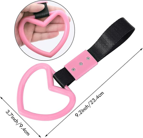 2 stk. Hjerteformede Bilhåndtakstropper Drift Charm Bakre Bumper Advarsel Ring Dekor