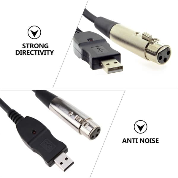 USB til XLR mikrofonlink-konverterkabel 3 meter bærbart kabel til konference- og stemmeoptagelse