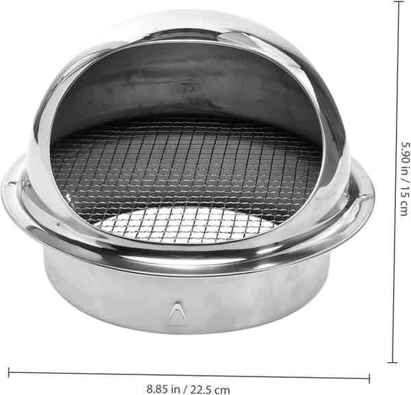 1 stk. Udstødningsventilationsdæksel i rustfrit stål Vægventilationshætte Regntæt Hætte