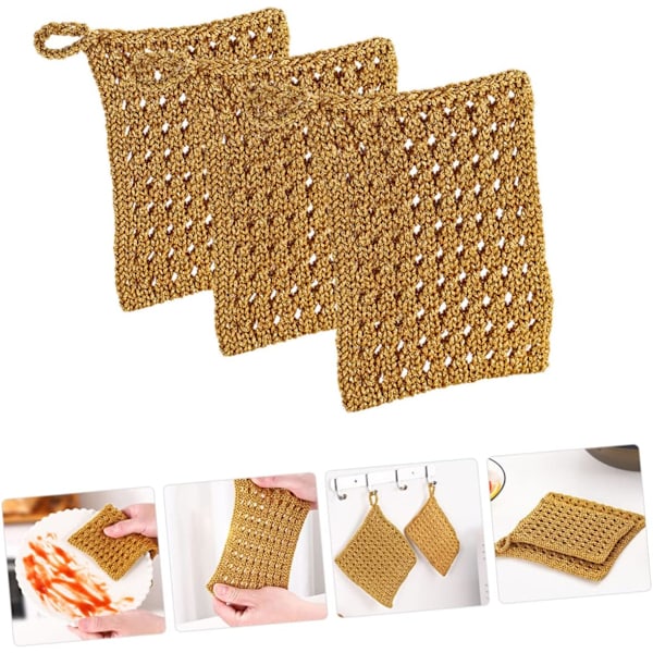 3 stk. Mikrofiber Rengjøringskluter Klebekluter Oppvaskkluter for Oppvask Absorberende Oppvaskfiller