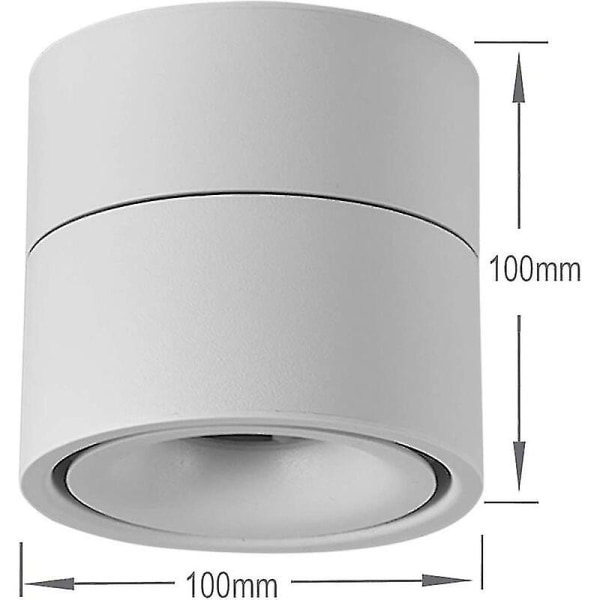 12W LED Takspotter med Justerbar Lampehode, Spotlampe