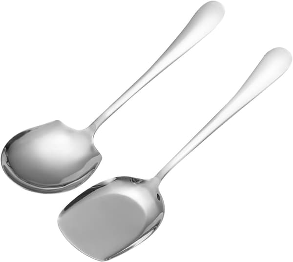 Serveringsskedset Rostfritt Stål Matserveringssked Reptålig Delikat Design Silver
