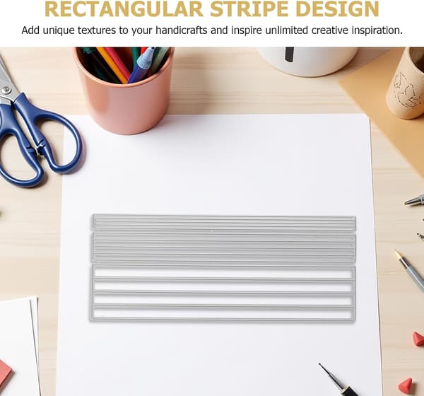Rektangulär skärform i kolstål för scrapbooking 8.1X3.34 tum metallpräglingsstencil