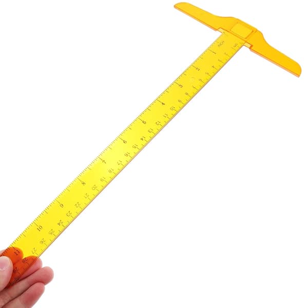 Generel Layout T-lineal 2 Stykker Plastik Måleskala til Arkitektur- og Designstuderende