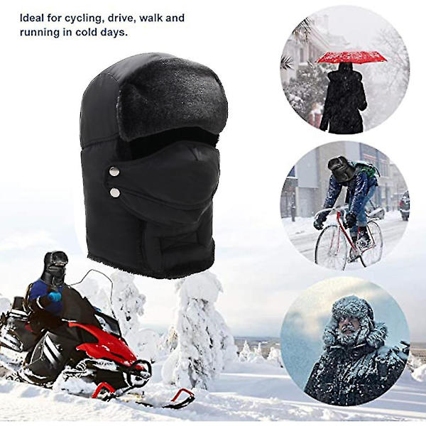 Unisex Vinterhat Med Øreklapper, Pelshat, Kunstig Pelshat