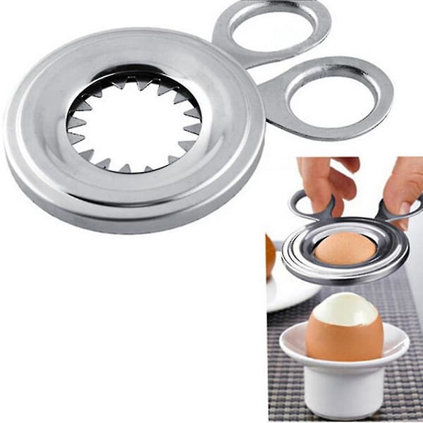 Egg Topper Cutter i Rustfritt Stål - Kokt Egg Cutter Cracker Egg Skall Saks Åpner
