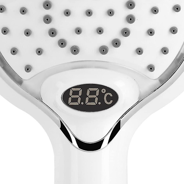 LED Bruseshoved - Håndbruseshoved Med Digital Temperaturvisning 3 Farver LED