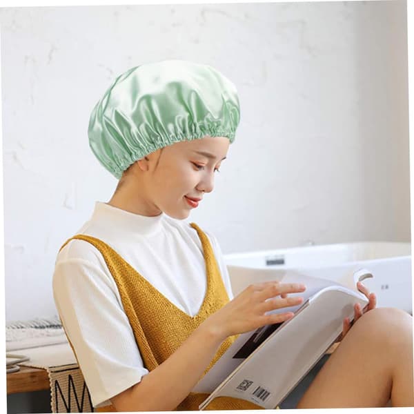 4 stk. badehætter til kvinder, dobbelte badehætter grønne og til hår under brusebad og hårbehandlinger